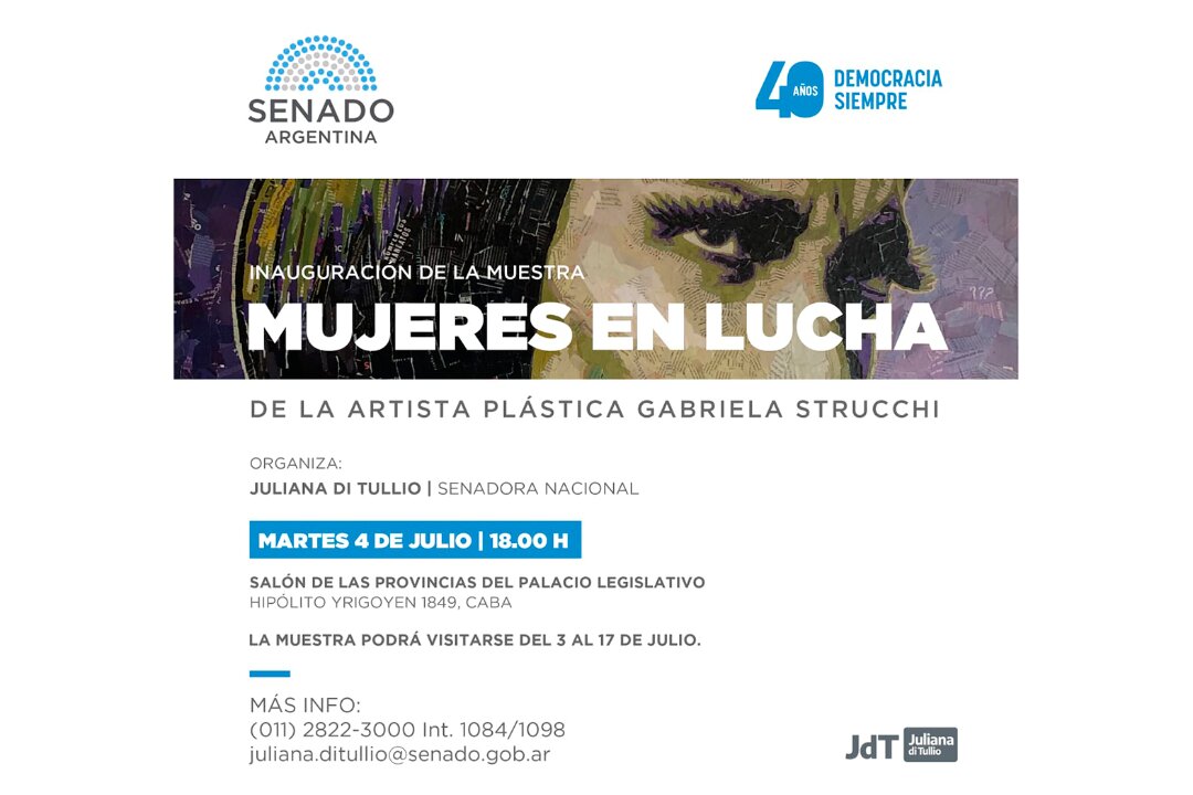 Di Tullio inaugura la muestra Mujeres en Lucha en el Senado